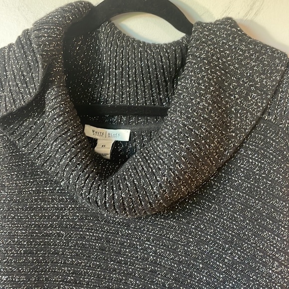 White House Black Market black/metallic cotton/wool blend tunic size XL. - Picture 3 of 10